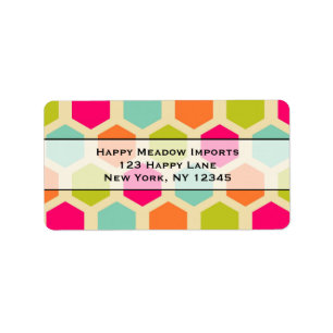 Hexagon-vormen in het  kleurenpatroon etiket