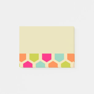 Hexagon-vormen in het  kleurenpatroon post-it® notes
