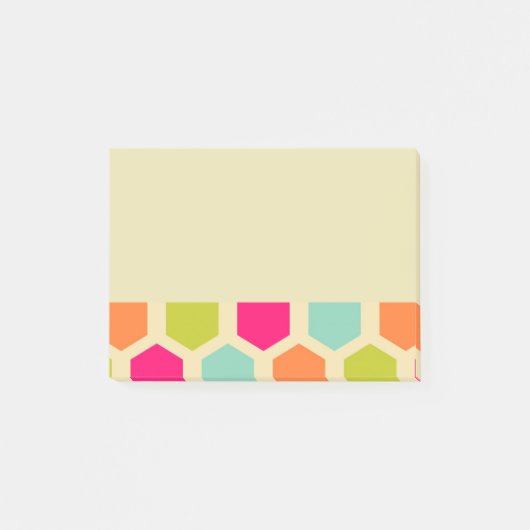 Hexagon-vormen in het  kleurenpatroon post-it® notes (Voorkant)
