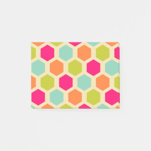 Hexagon-vormen in het  kleurenpatroon post-it® notes