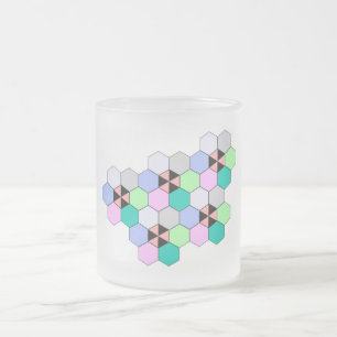 HEXAGON-VORMEN MATGLAS KOFFIEMOK