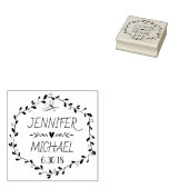 Hexagon Wijnkrans Trouwstempel Rubberstempel (Gestempeld)