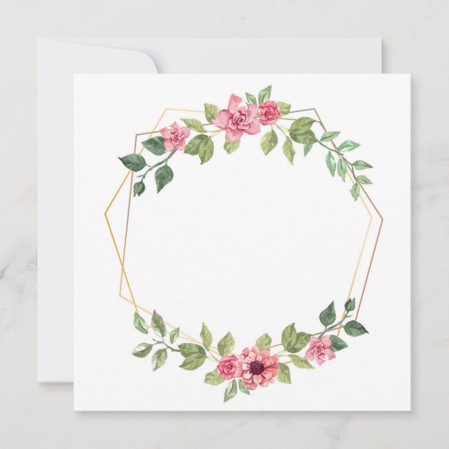 Hexagon with flowers and leaves (Voorkant)