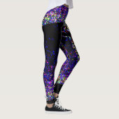 Hexagon Zebra print Leggings op zwart (Rechts)