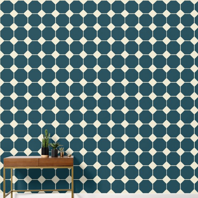 Hexagonaal patroon behang (Hal)