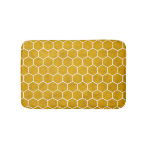 Hexagonal Hexagon Pattern Yellow Badmat