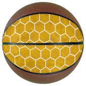 Hexagonal Hexagon Pattern Yellow Basketbal (Voorkant)