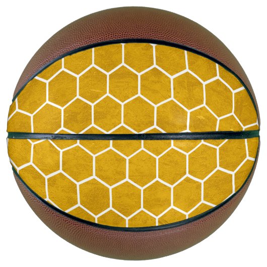 Hexagonal Hexagon Pattern Yellow Basketbal (Voorkant)