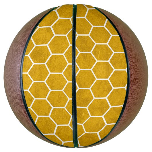 Hexagonal Hexagon Pattern Yellow Basketbal (Verticaal)
