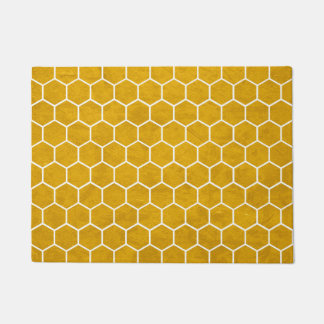 Hexagonal Hexagon Pattern Yellow Deurmat