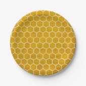 Hexagonal Hexagon Pattern Yellow Papieren Bordje (Voorkant)