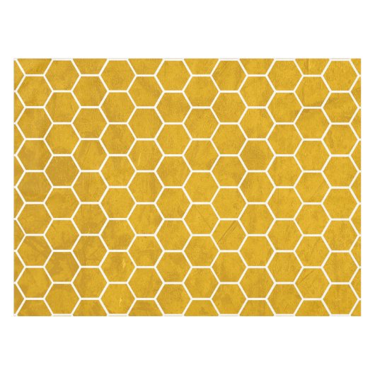 Hexagonal Hexagon Pattern Yellow Tafelkleed (Voorkant (Horizontaal))