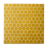 Hexagonal Hexagon Pattern Yellow Tegeltje (Voorkant)