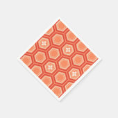 Hexagonal Kimono Print, Mandarijns Oranje Servetten (Hoek)