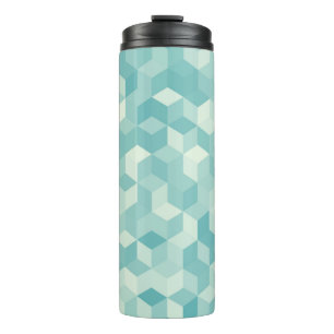 Hexagonal lichtblauw naadloos patroon thermosbeker
