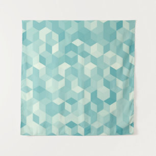 Hexagonal lichtblauw naadloos patroon wandkleed