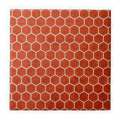 Hexagonal Textured Pattern Rustic Barn Red Tegeltje (Voorkant)