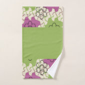 Hexagonal vert et rose (Serviette à main)