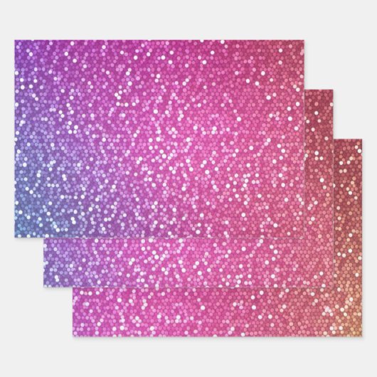 Hexagonale glitter regenbooggradiënt inpakpapier vel (Set)
