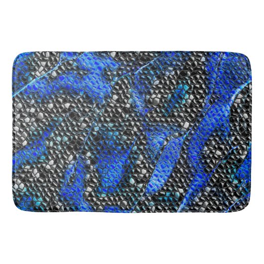 Hexagonale mozaïek of blauw en grijze tot zwarte s badmat (Voorkant)