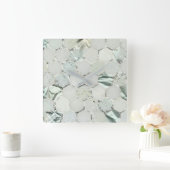 Hexagone Aqua Mint Metallic Marble Honecom Vierkante Klok (Huis)