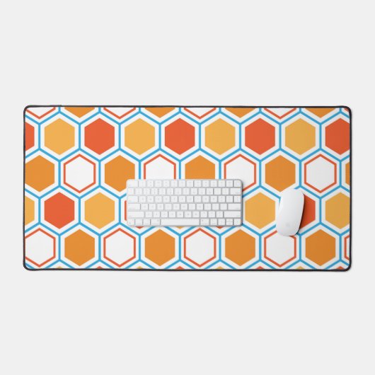 hexagone en orange, bleu et blanc (Clavier et souris)