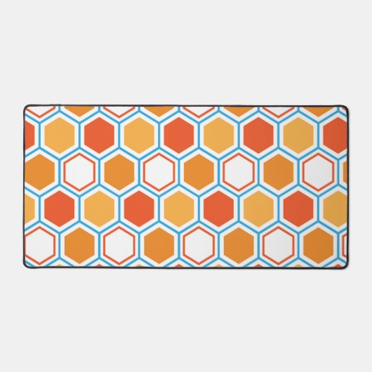 hexagone en orange, bleu et blanc (Recto)