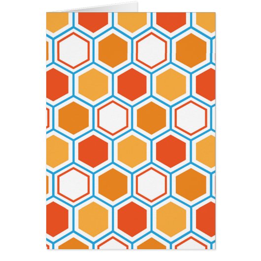 Hexagone en orange, bleu et blanc (Devant)