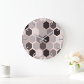 Hexagone Honeycomb Roos Mauve Gray Geometry Grote Klok (Huis)