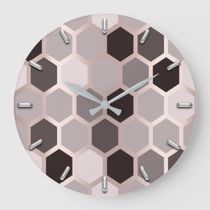 Hexagone Honeycomb Roos Mauve Gray Geometry Grote Klok