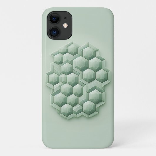 Hexagones Texturés, Coque de Téléphone Géométrique (Dos)