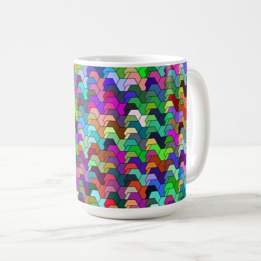 Hexagons à paille 15oz Mug (Devant droit)