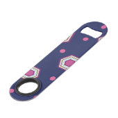 Hexagons Blue Speed Bottle Open Flessenopener (Achterkant Gekanteld)