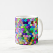 Hexagons de décalage 11oz Mug (Devant droit)