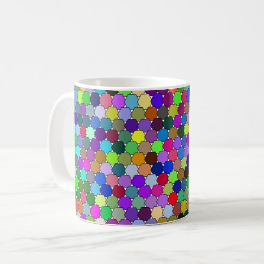 Hexagons de décalage 11oz Mug (Devant gauche)