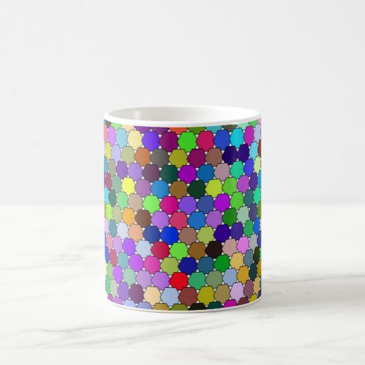 Hexagons de décalage 11oz Mug (Centre)