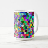 Hexagons de décalage 15oz Mug (Devant droit)