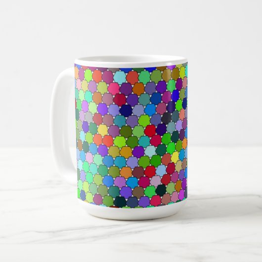 Hexagons de décalage 15oz Mug (Devant gauche)