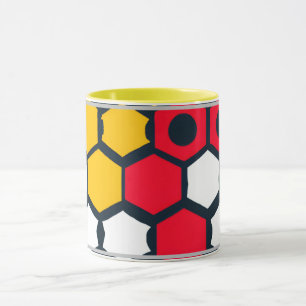 Hexagons de Mug rouge et jaune