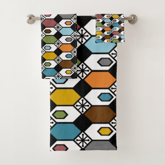 Hexagons en Starbursts Bad Handdoek (Insitu)