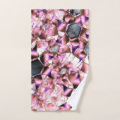 Hexagons entourés de formes pétales roses (Serviette à main)