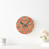 Hexagons Fleurs Horloge ronde (Maison)