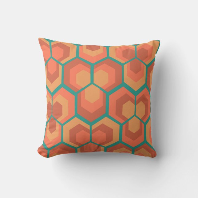 Hexagons Flowers Kussen (Voorkant)
