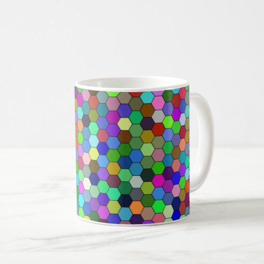 Hexagons horizontaux 11oz Mug (Devant droit)