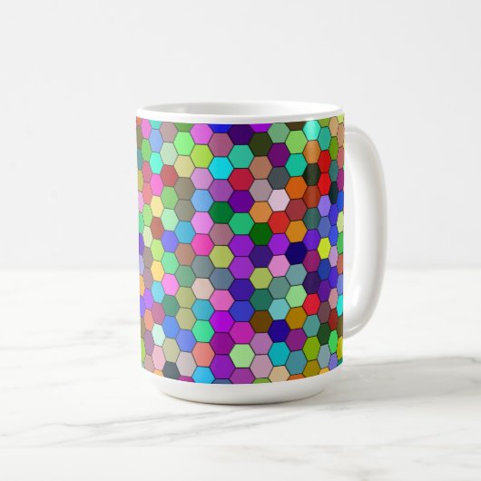 Hexagons horizontaux 15oz Mug (Devant droit)