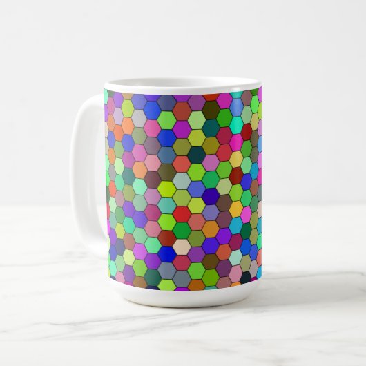 Hexagons horizontaux 15oz Mug (Devant gauche)