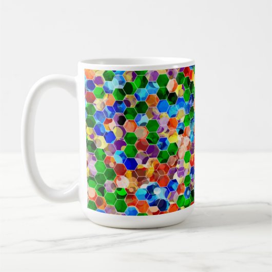 Hexagons horizontaux Piecsimilés point 15 oz Mug (Gauche)