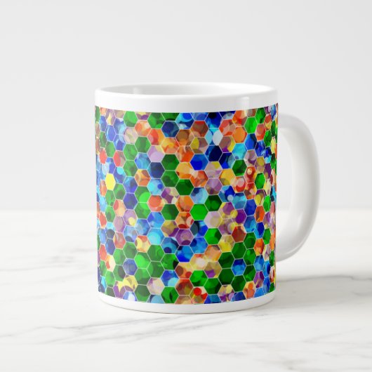 Hexagons horizontaux Piecsimilés point 20oz Mug (Devant droit)