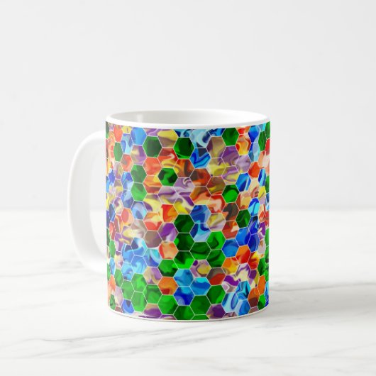 Hexagons horizontaux pivots 11oz Mug (Devant gauche)