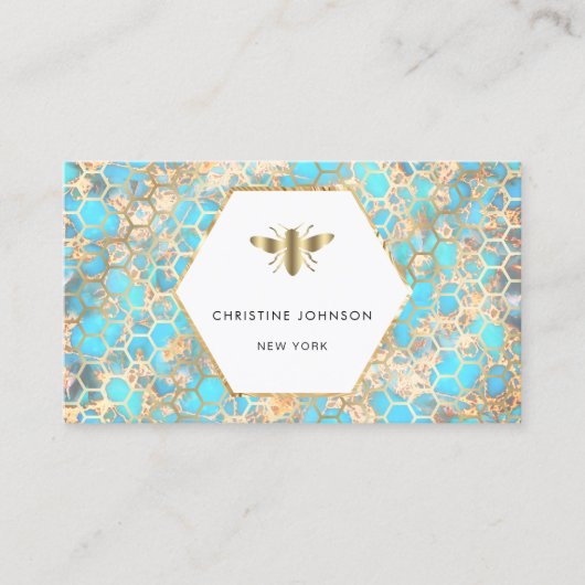 hexagons patroon bij logo visitekaartje (Voorkant)